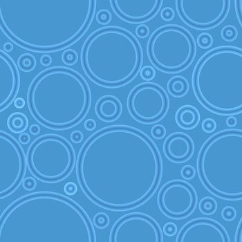 Geometric poa seamless pattern of random arranged azure rings with dots texture on light blue background.Round shapes halftone point endless wallpaper.For textile,wrapping paper,fashion fabric print