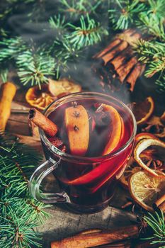 Mulled wine. Selective focus. Food and drink. christmas.