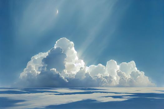 blue sky with white cloud. High quality illustration