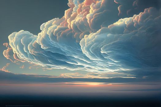 Clouds on the horizon. High quality illustration
