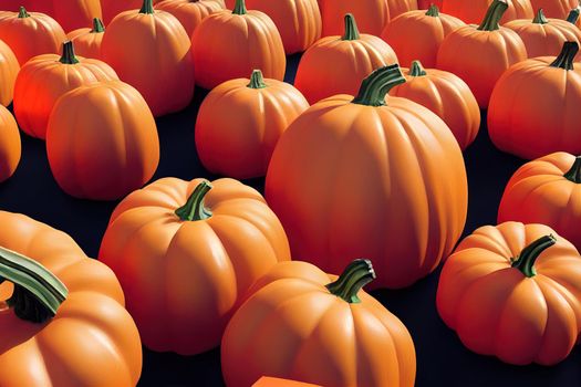 Orange pumpkin on a transparent background Pumpkin Halloween Autumn mood Farm natural vegetables Isolate Pumpkin icon 3d illustration 3d rendering. High quality illustration