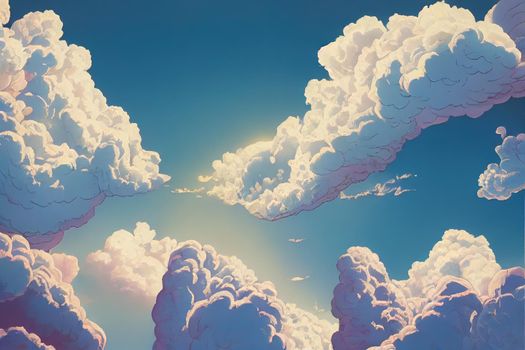 blue sky clouds. High quality illustration