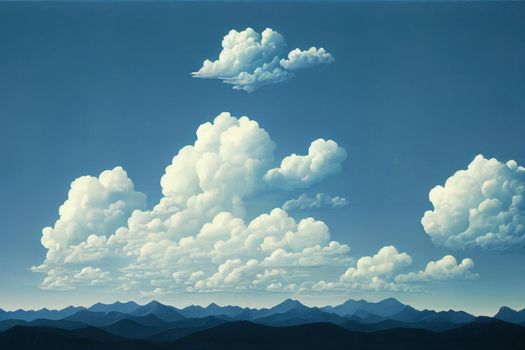 blue sky with cloud. High quality illustration