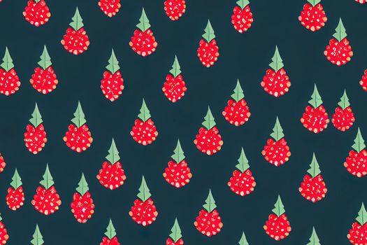 Christmas seamless pattern with holly leaves and berries for greeting cards, wrapping papers. illustration.. High quality illustration