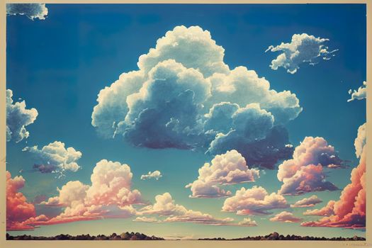 Blue sky with white cloud. Blue background. The summer sky is colorful clearing day and beautiful nature in the morning. for backdrop decorative and wallpaper design. The perfect sky background.. High quality illustration