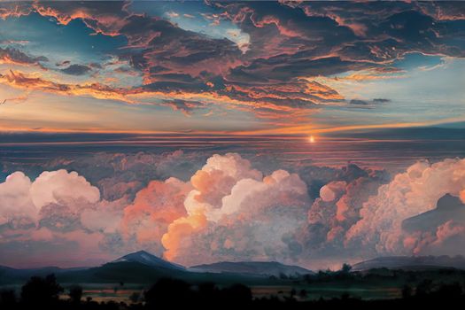 Gorgeous Panorama twilight sky and cloud at morning background image. High quality illustration