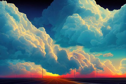 Sky clouds. High quality illustration
