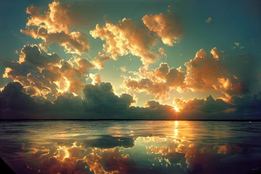 Sunset sky for background or sunrise sky and cloud at morning.. High quality illustration