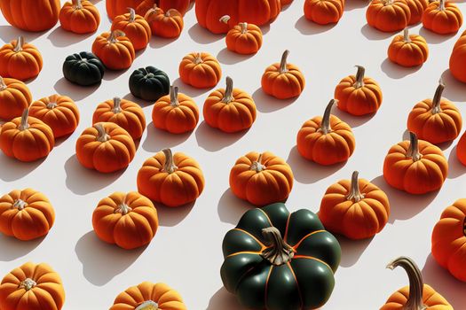 Pumpkin Patch 3D illustration on white background. High quality illustration