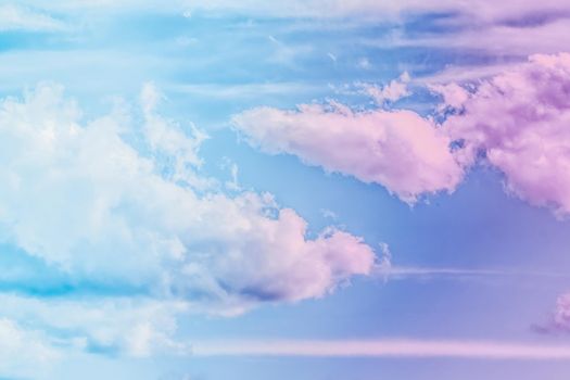 Magical dream, nature backdrop and spiritual holiday concept - Dreamy surreal sky as abstract art, fantasy pastel colours background for modern design