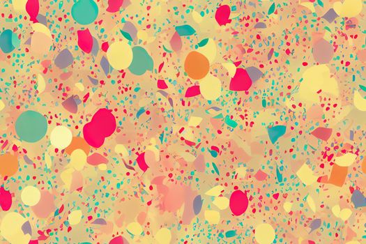 Funny Colorful Seamless Pattern with Confetti. Decorative Carnival Background. Holiday Textured Bg.. High quality illustration