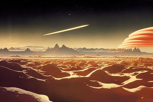 Beautiful skies in winter afternoons. High quality illustration