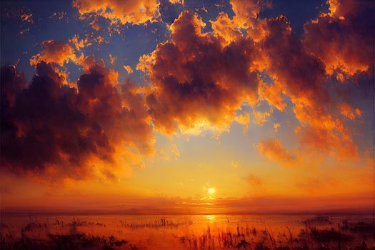 Sky background on sunset. Nature composition.. High quality illustration