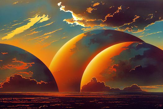 Sky background on sunset. Nature abstract composition. High quality illustration