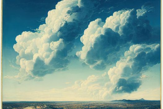 Blue sky with clouds background. High quality illustration