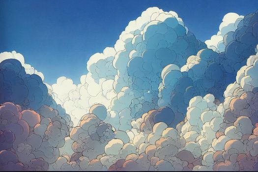 blue sky clouds. High quality illustration