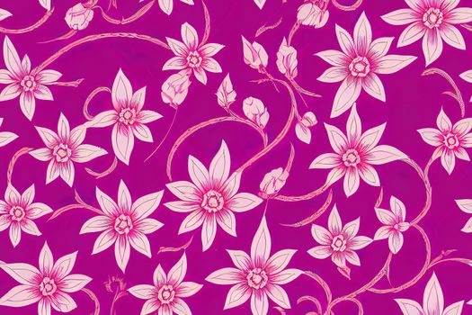 Seamless mughal floral Motif pattern on digital background. High quality illustration