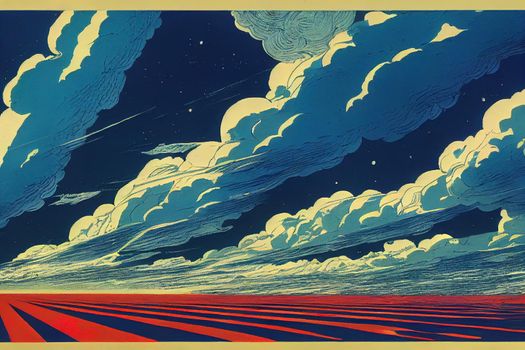 blue sky clouds. High quality illustration