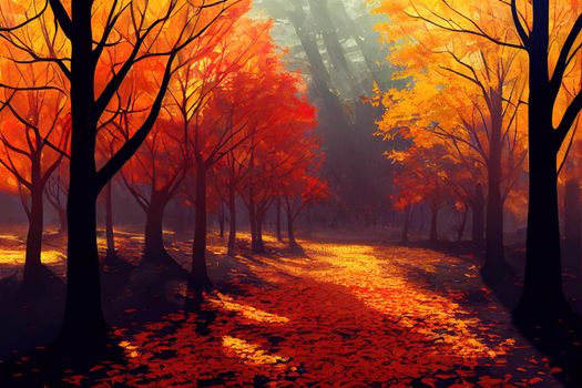 Fall leaves background. High quality illustration