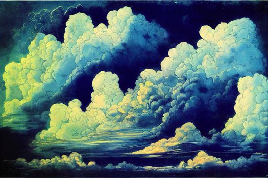 blue sky with cloud closeup. High quality illustration