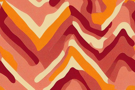 70s Retro Seamless Pattern in Orange, Brown, Pink and Beige. 60s and 70s Retro style and Aesthetic.. High quality illustration