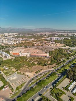 Aerial view of Antalya photographed by drone on a sunny day
