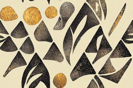 Set of three seamless patterns. Hand drawn various shapes and doodle objects. Abstract contemporary modern trendy illustration. Stamp texture. Every pattern is isolated. High quality illustration