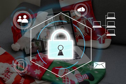 Personal Data Protection Act or PDPA concept. Businessmen use a phone with fingerprint scanning concept. Shield with lock icon on screen, futuristic protection from privacy theft.