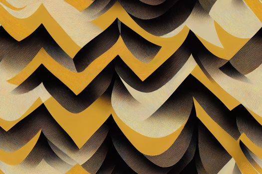 seamless pattern. Abstract texture with contrast diagonal waves. Creative distorted background. Decorative black, white and illuminating yellow design. Can be used as swatch for illustrator.. High quality illustration