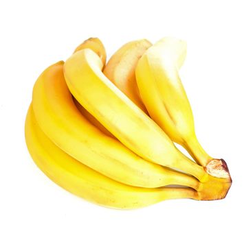 bunch of ripe bananas isolated on white background