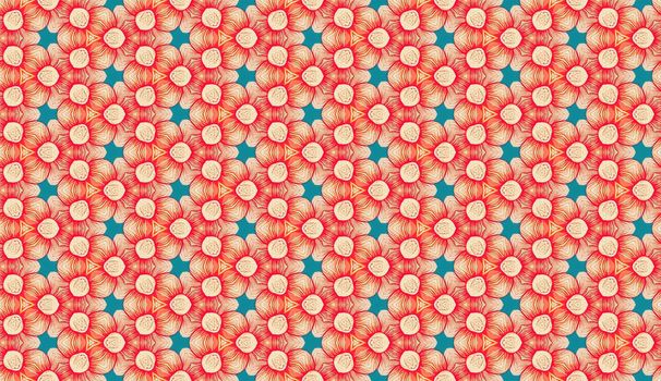 Quilting fabric in geometric shapes seamless repeating pattern. Artistic creative illustration.