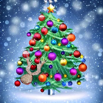 Colorful christmas celebration background with various ornaments fro your christmas greetings card and multimedia content