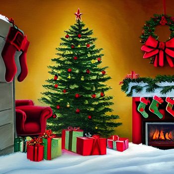 Colorful christmas celebration background with various ornaments fro your christmas greetings card and multimedia content