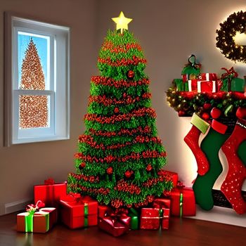 Colorful christmas celebration background with various ornaments fro your christmas greetings card and multimedia content