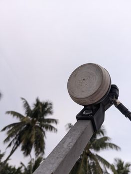 The LNB of a dish antennae with beautiful sky. High quality photo