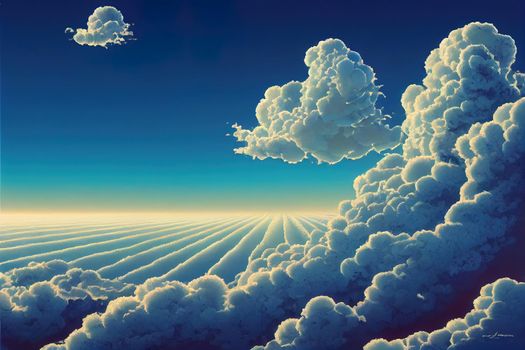 blue sky with cloud, sky background. High quality illustration