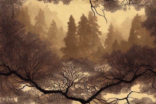 Woods seamless pattern. High quality illustration