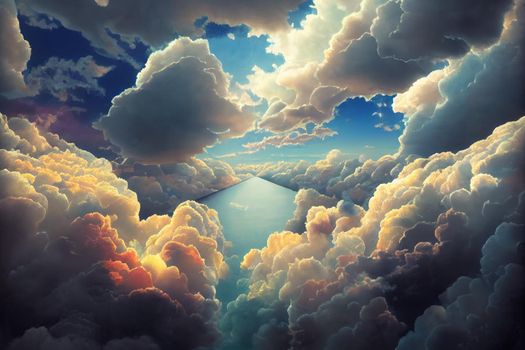 Aerial sky and clouds background. High quality illustration