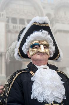 VENICE, ITALY - Febrary 22 2019: The masks of the Venice carnival 2019