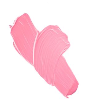 Pastel pink beauty swatch, skincare and makeup cosmetic product sample texture isolated on white background, make-up smudge, cream cosmetics smear or paint brush stroke closeup