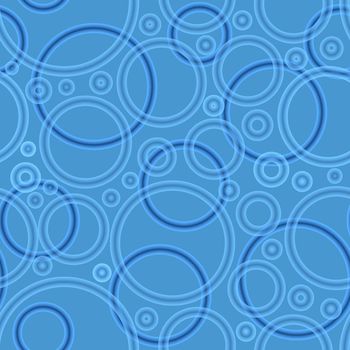 Geometric poa seamless pattern of random arranged azure rings with dots texture on light blue background.Round shapes halftone point wallpaper.For stationery covers,trendy textiles,fashionable fabrics