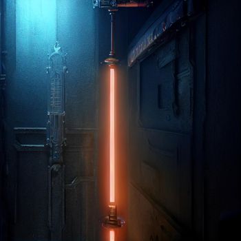 Futuristic background with fluorescent lamp. High quality illustration