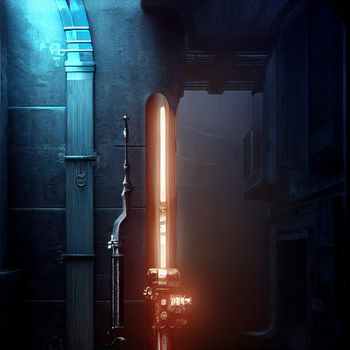 Futuristic background with fluorescent lamp. High quality illustration