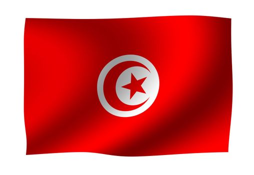 Waving national flag illustration | Tunisia