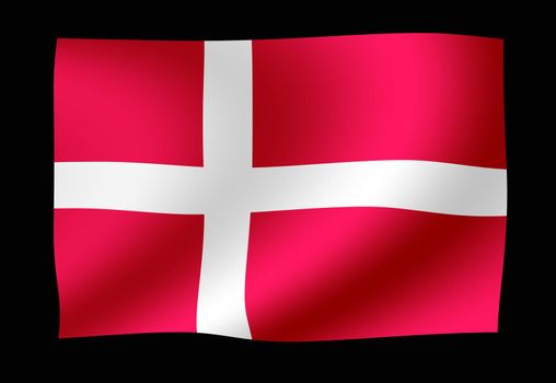 Waving national flag illustration | Denmark