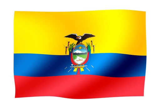 Waving national flag illustration | Ecuador
