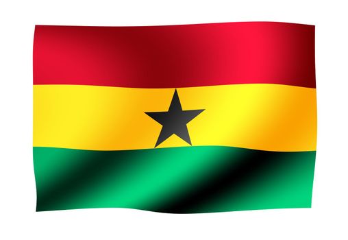 Waving national flag illustration | Ghana