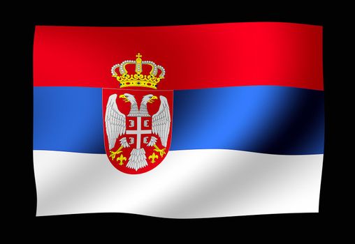 Waving national flag illustration | Serbia