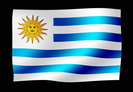 Waving national flag illustration | Uruguay