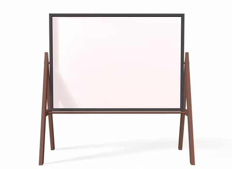 An empty whiteboard on a white background 3d-rendering.